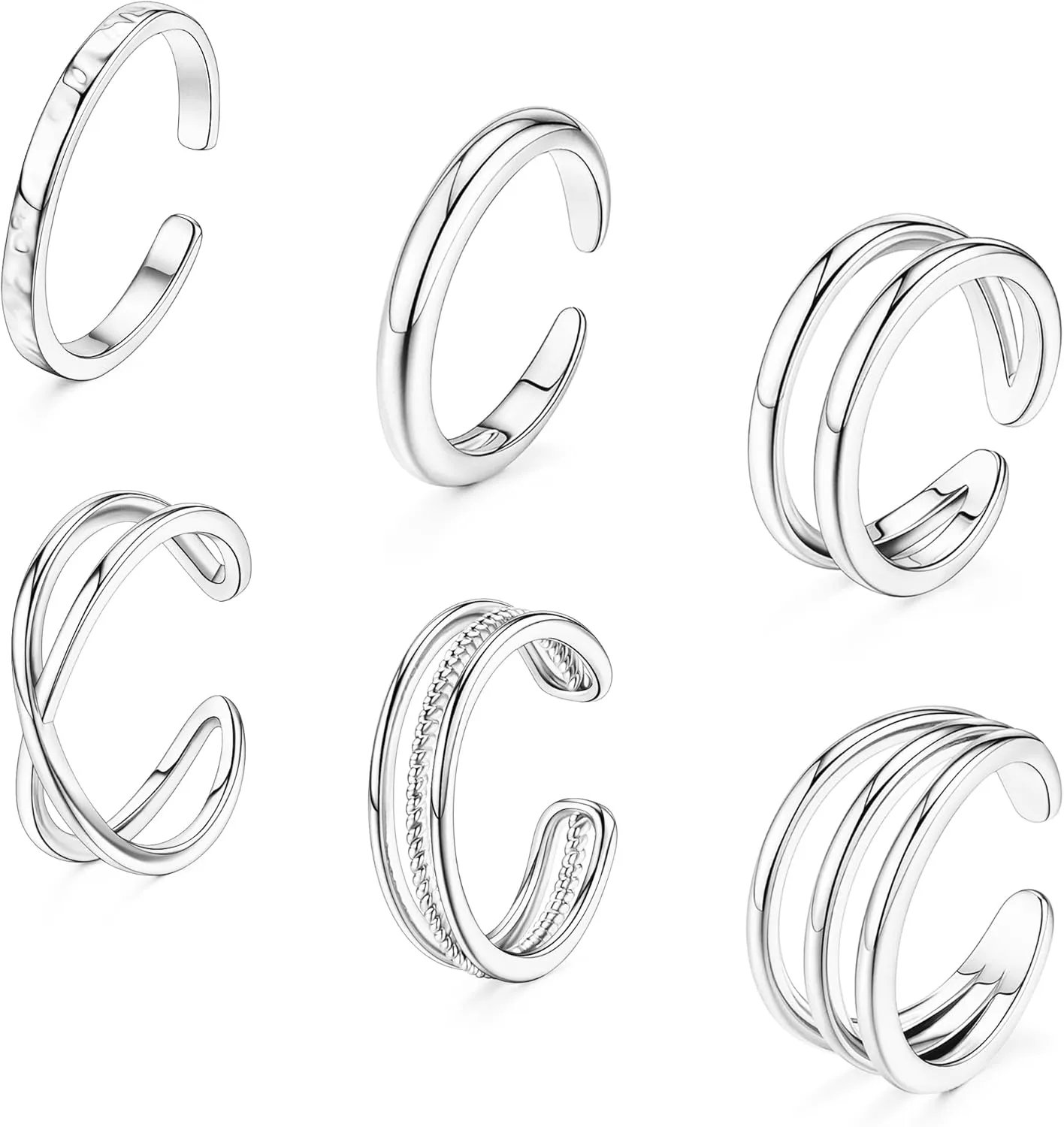 SONNYX Toe Rings for Women 14K Gold Silver Toe Ring Non Tarnish Adjustable Simple Open Band Toe Rings Summer Beach Foot Jewelry for Women