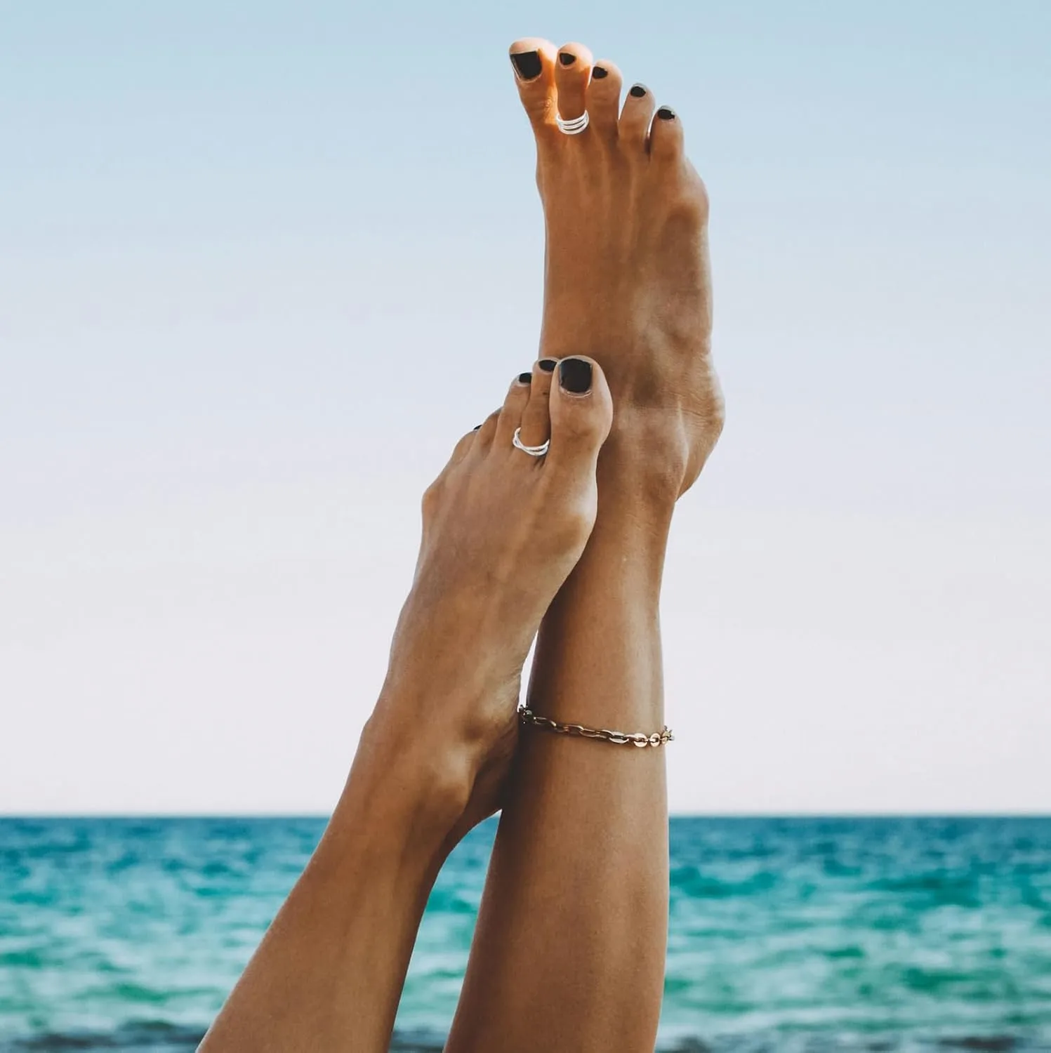 SONNYX Toe Rings for Women 14K Gold Silver Toe Ring Non Tarnish Adjustable Simple Open Band Toe Rings Summer Beach Foot Jewelry for Women