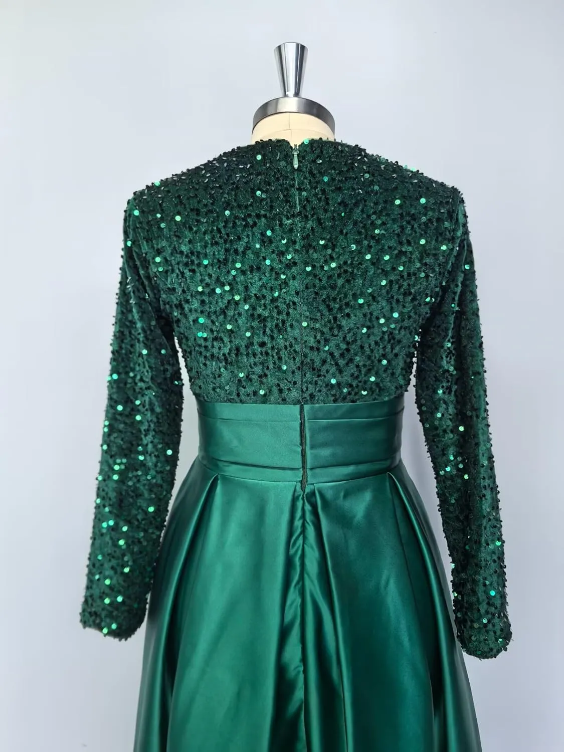 Sparkly Sequin Wedding Gown Long Sleeve Tea Length A Line Formal Dress Mother of The Bride Dresses for Women