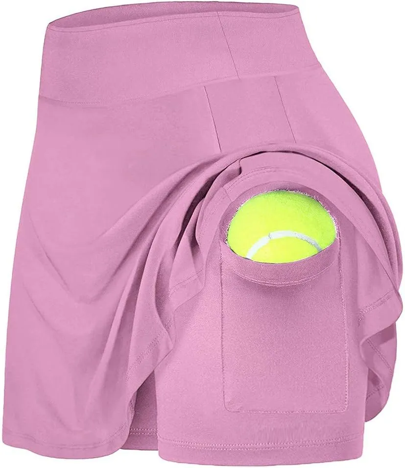 Sport Skirts for Women Summer Tennis Golf Skirts High Waisted with Pockets Inner Shorts for Athletic Skorts Running