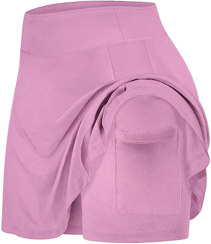 Sport Skirts for Women Summer Tennis Golf Skirts High Waisted with Pockets Inner Shorts for Athletic Skorts Running