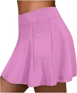 Sport Skirts for Women Summer Tennis Golf Skirts High Waisted with Pockets Inner Shorts for Athletic Skorts Running