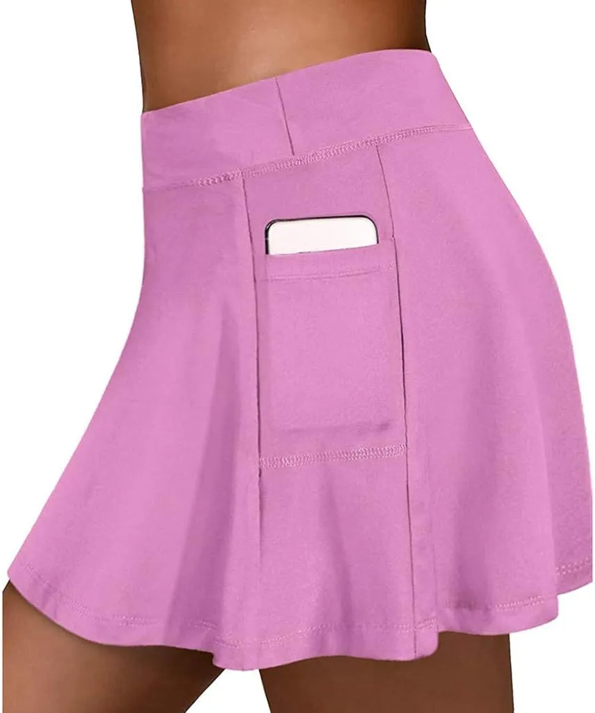 Sport Skirts for Women Summer Tennis Golf Skirts High Waisted with Pockets Inner Shorts for Athletic Skorts Running