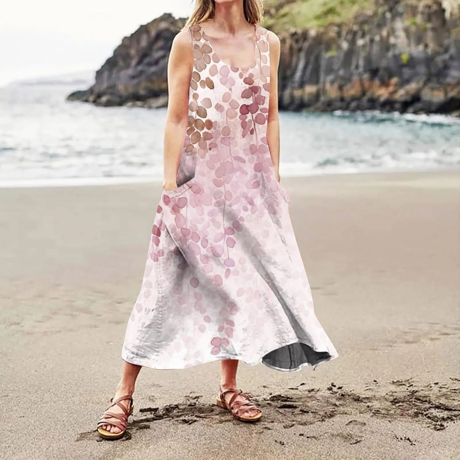 Spring Dresses Women Maxi Dress Loose Sleeveless Dresses Women Casual Spring Summer Cute