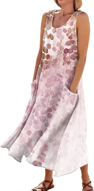 Spring Dresses Women Maxi Dress Loose Sleeveless Dresses Women Casual Spring Summer Cute