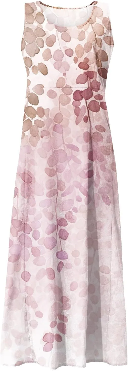Spring Dresses Women Maxi Dress Loose Sleeveless Dresses Women Casual Spring Summer Cute