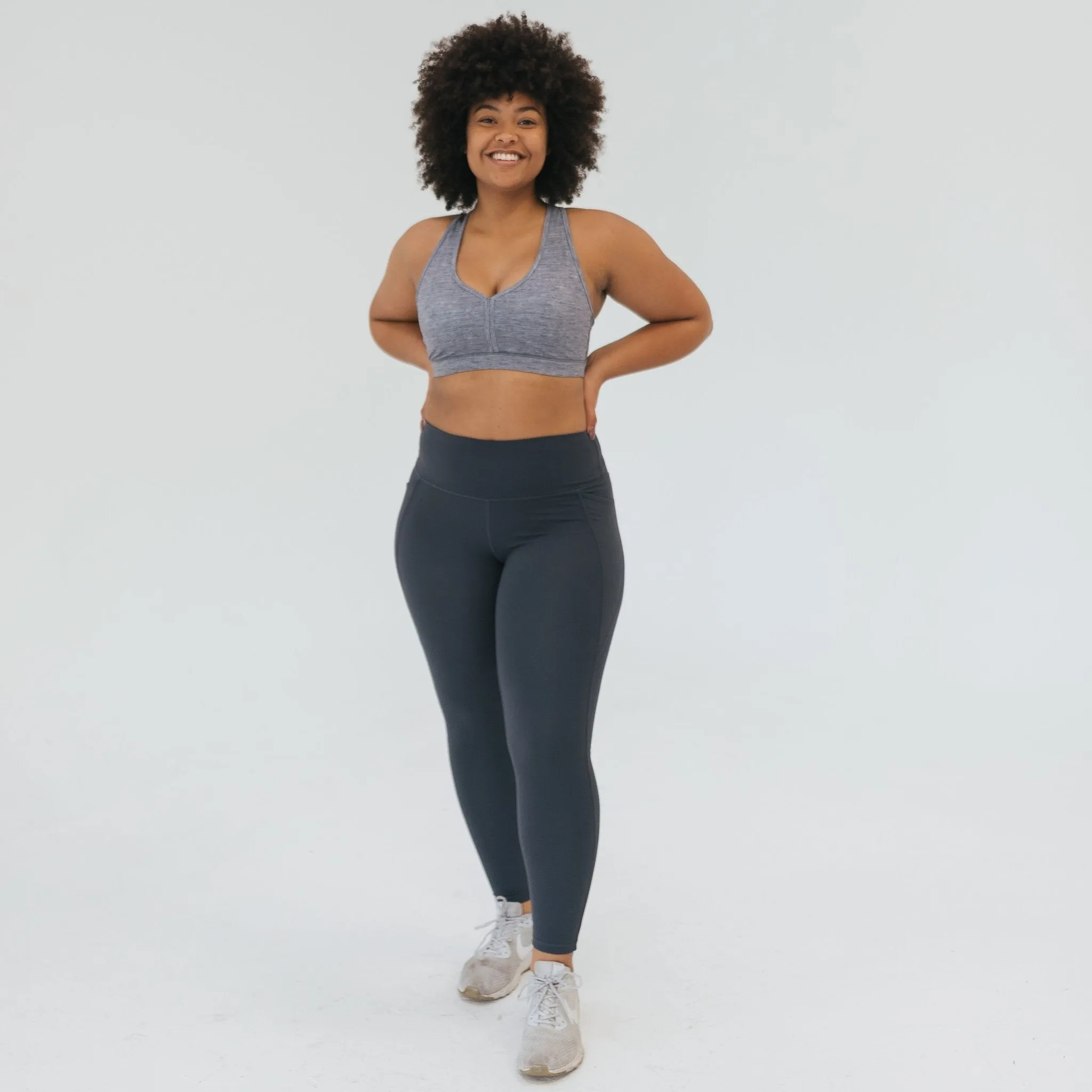 Stow And Go Sports Bra - Heathered Gray