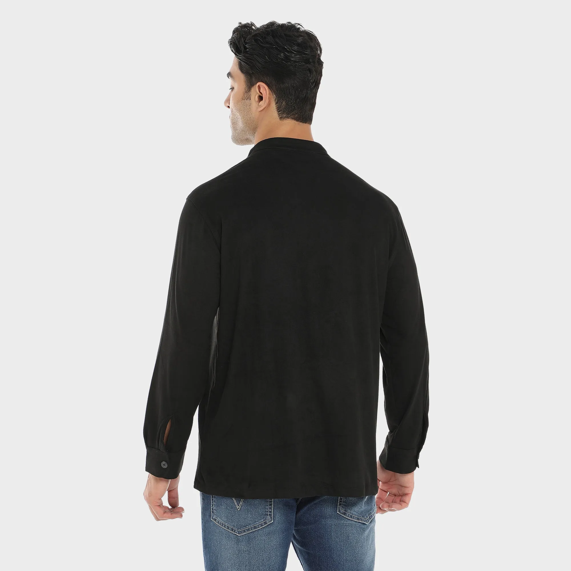 Suede Shirt For Men - Black