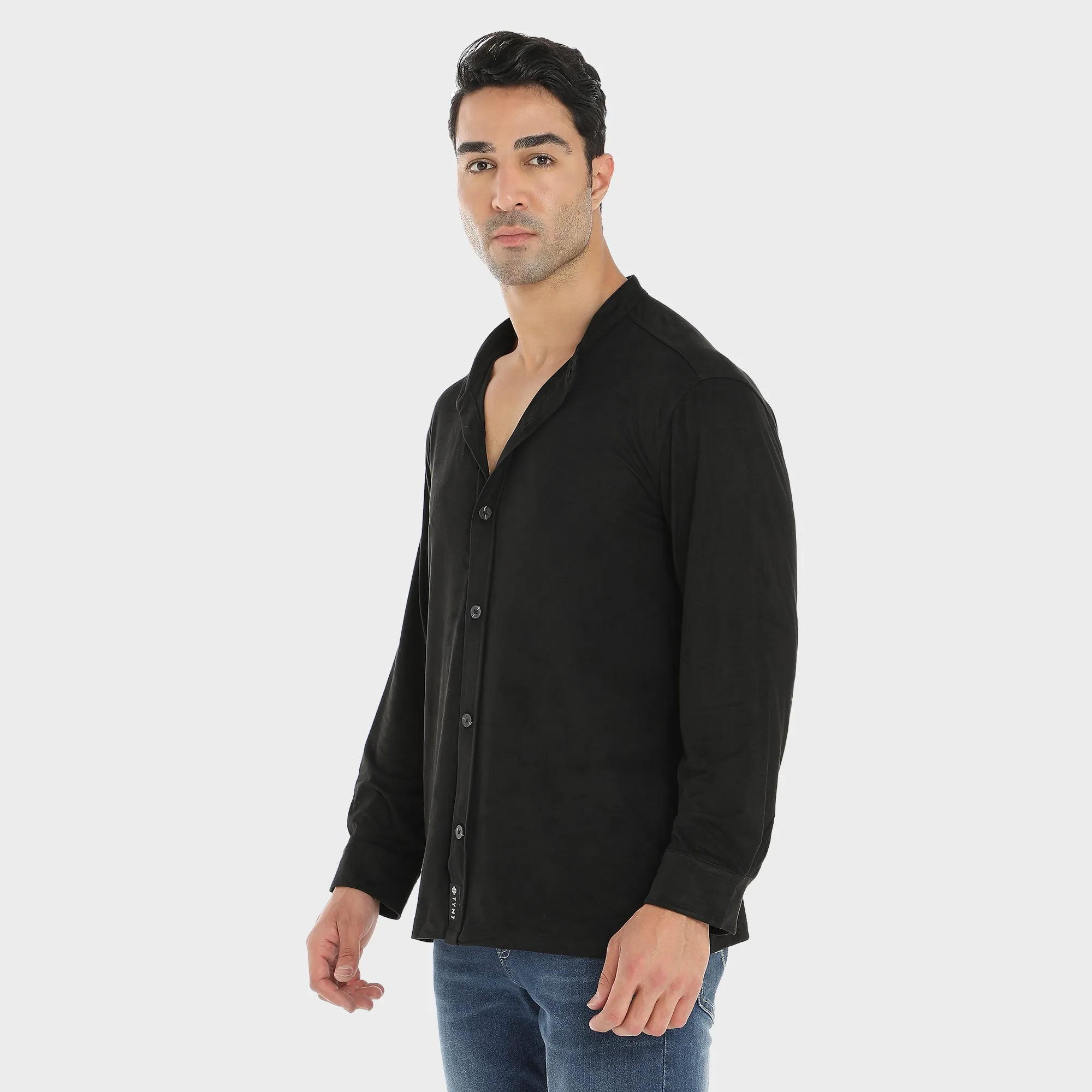 Suede Shirt For Men - Black
