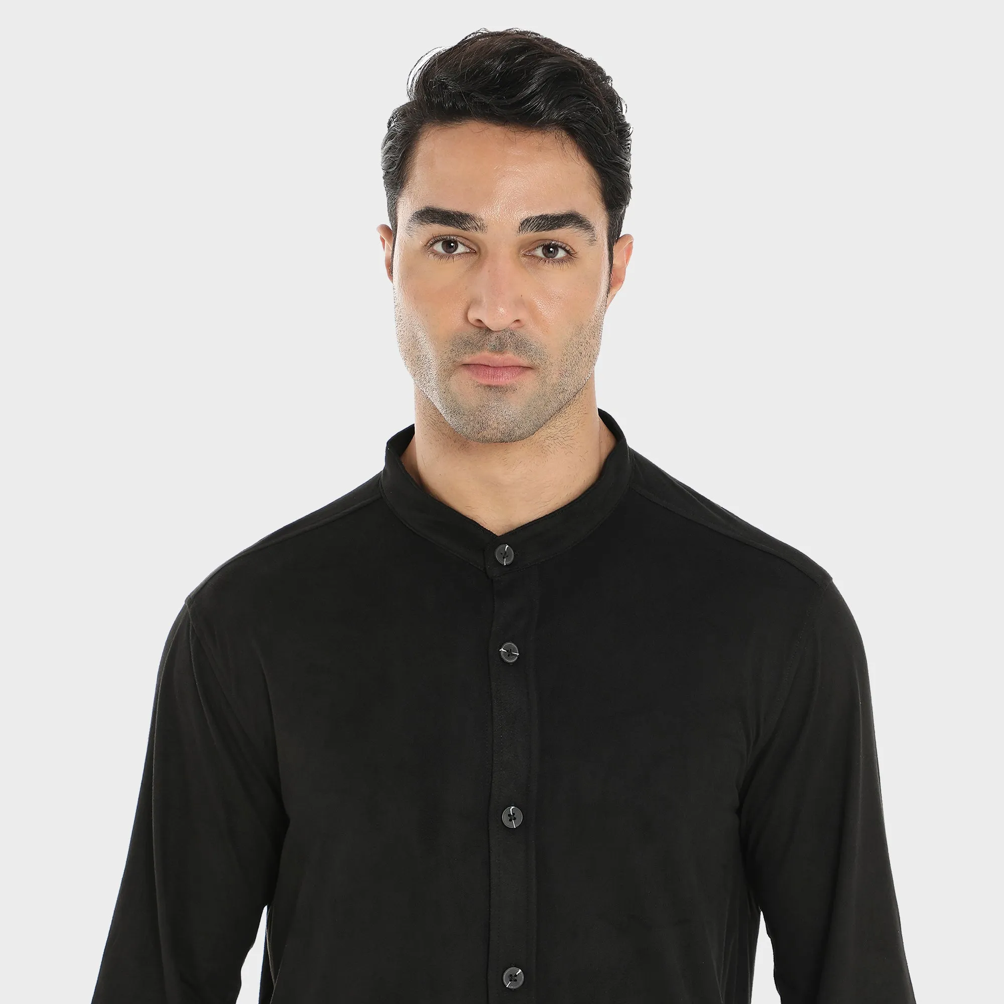 Suede Shirt For Men - Black