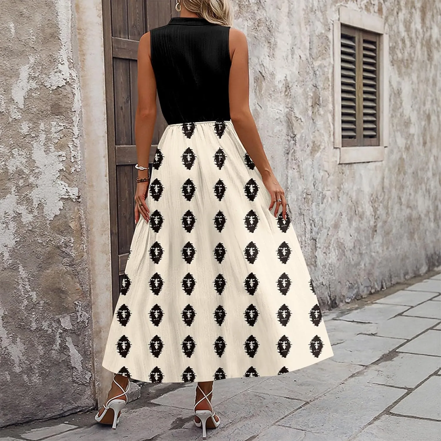 Summer Dresses for Women Casual Sleeveless Dresses Beach Flowy V Neck Tank Sundresses 2025 Fashion Holiday Dresses