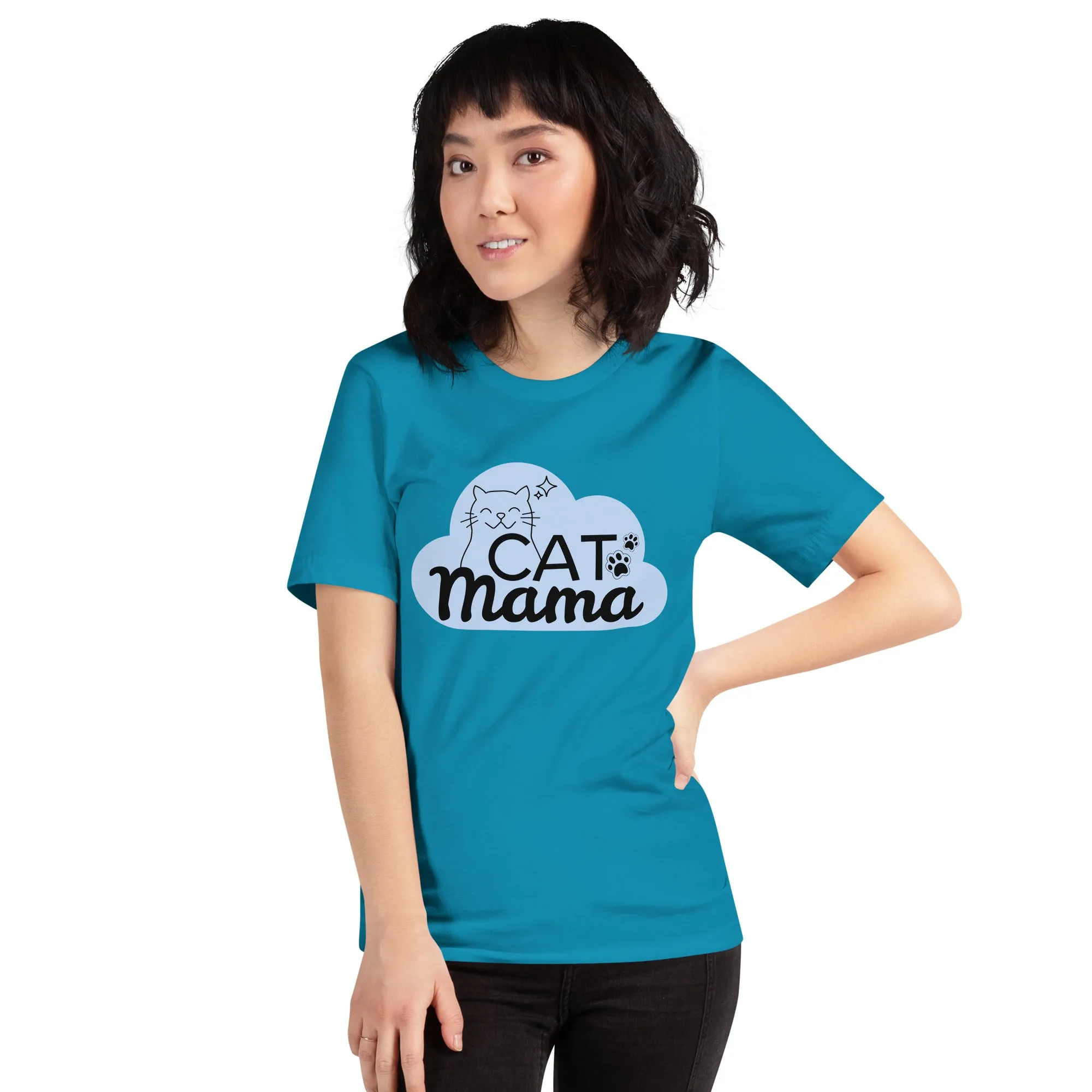 T-Shirts - Cat Mama (Glamourange Pets Staple T-Shirts - Front Print 004 Model)