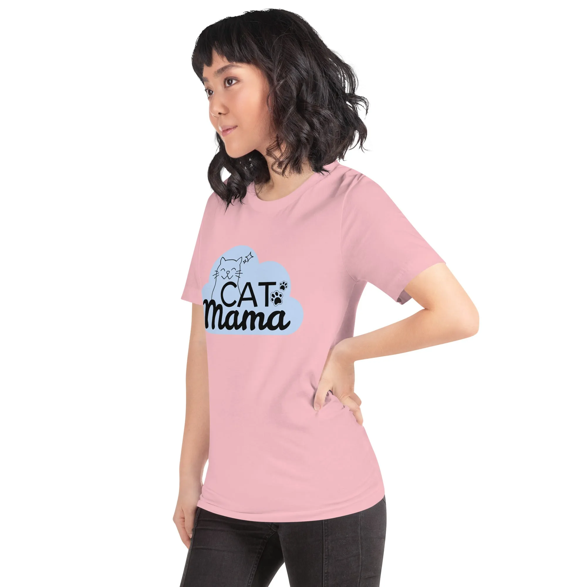 T-Shirts - Cat Mama (Glamourange Pets Staple T-Shirts - Front Print 004 Model)