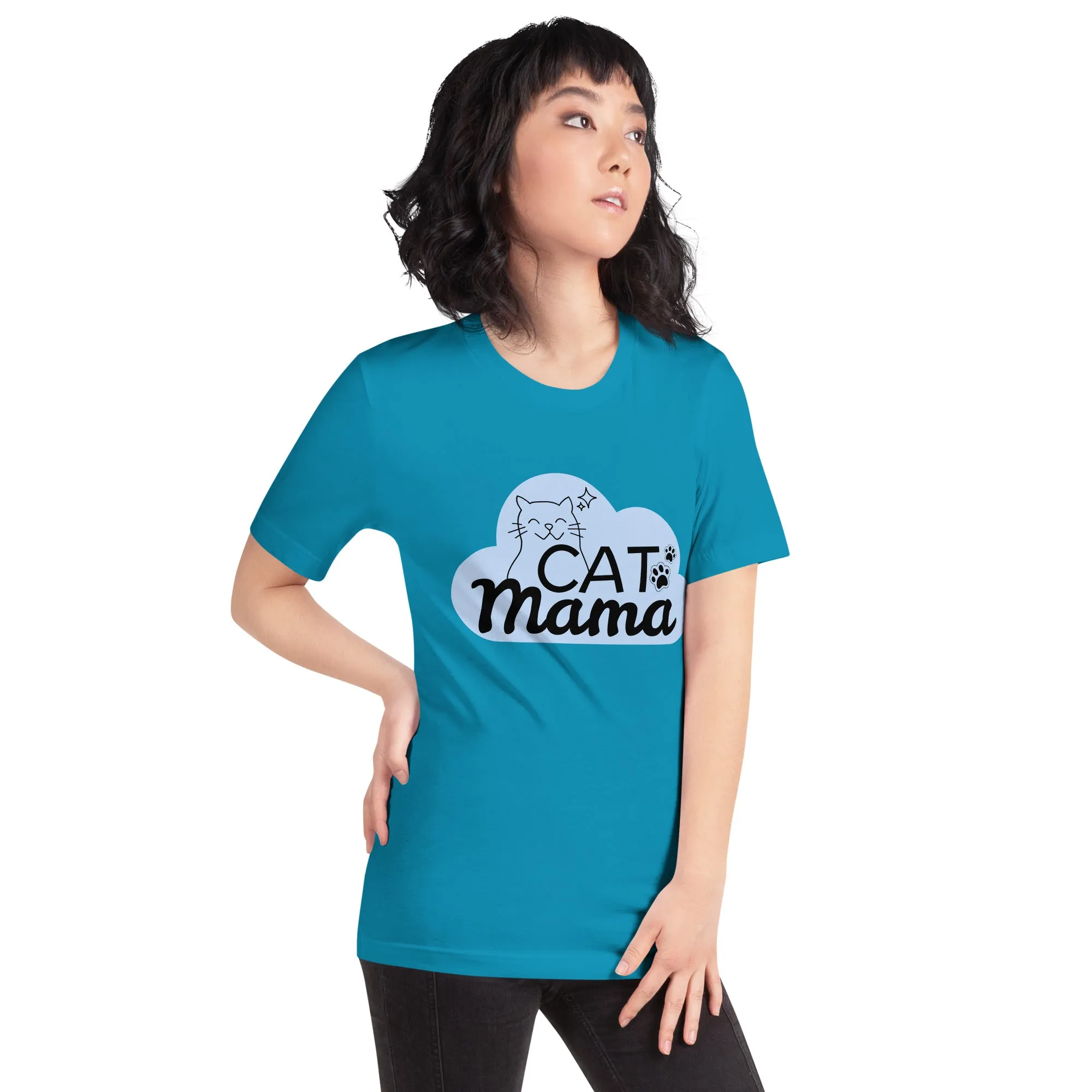 T-Shirts - Cat Mama (Glamourange Pets Staple T-Shirts - Front Print 004 Model)