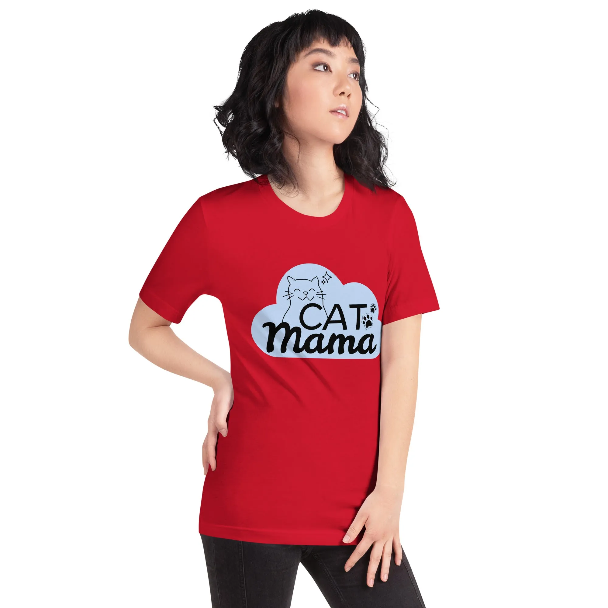 T-Shirts - Cat Mama (Glamourange Pets Staple T-Shirts - Front Print 004 Model)