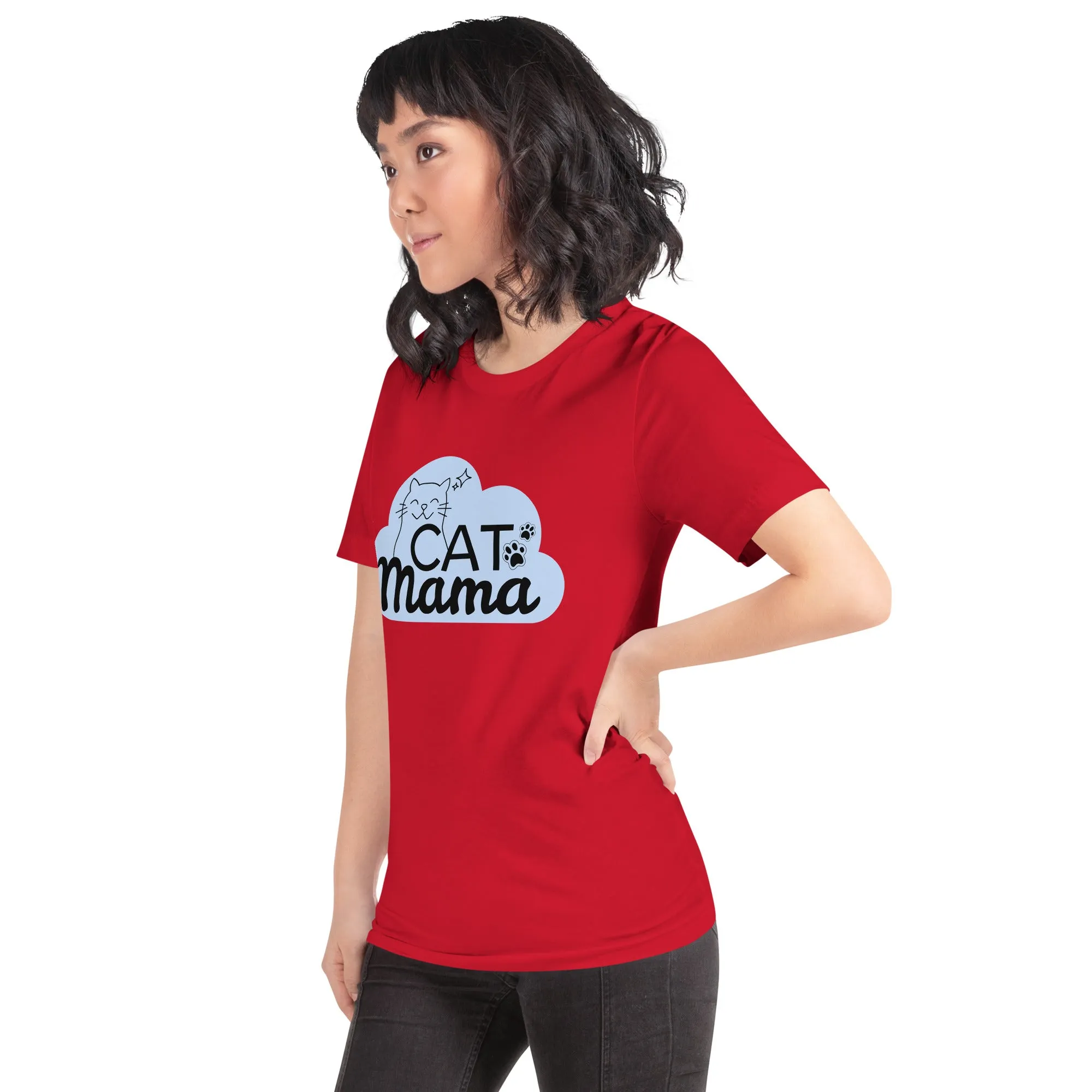 T-Shirts - Cat Mama (Glamourange Pets Staple T-Shirts - Front Print 004 Model)