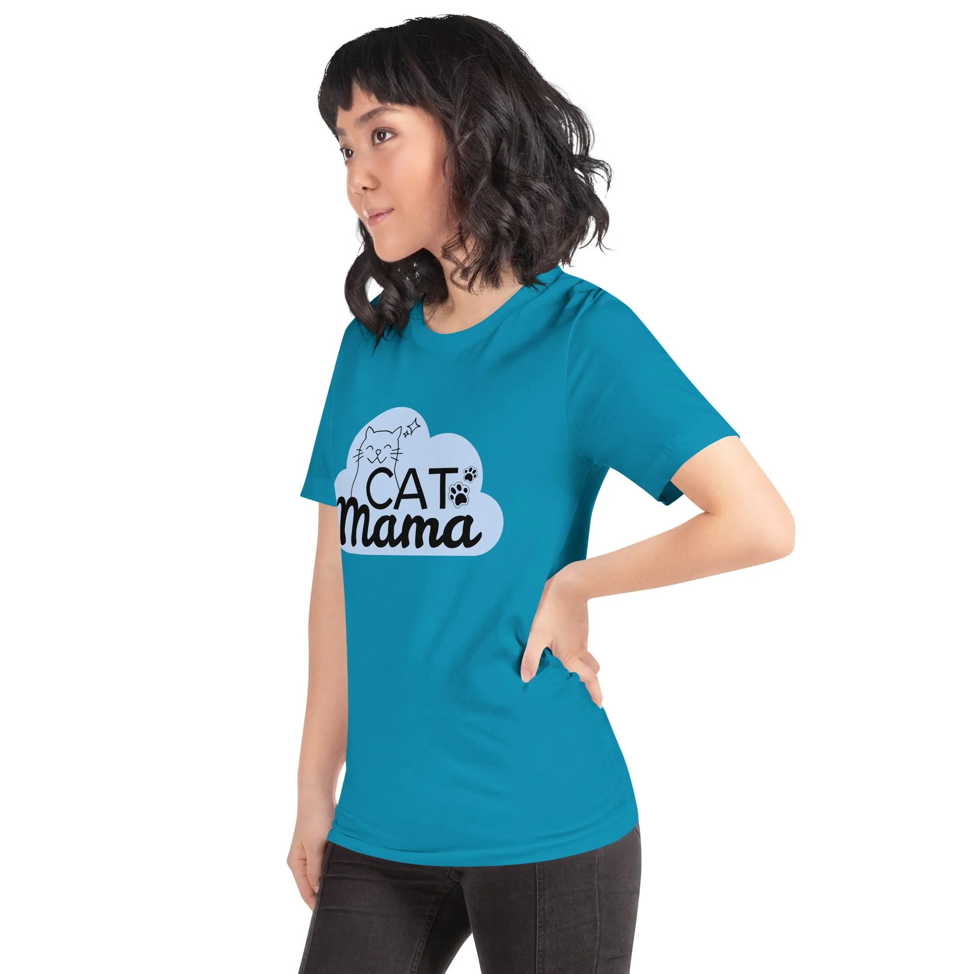 T-Shirts - Cat Mama (Glamourange Pets Staple T-Shirts - Front Print 004 Model)