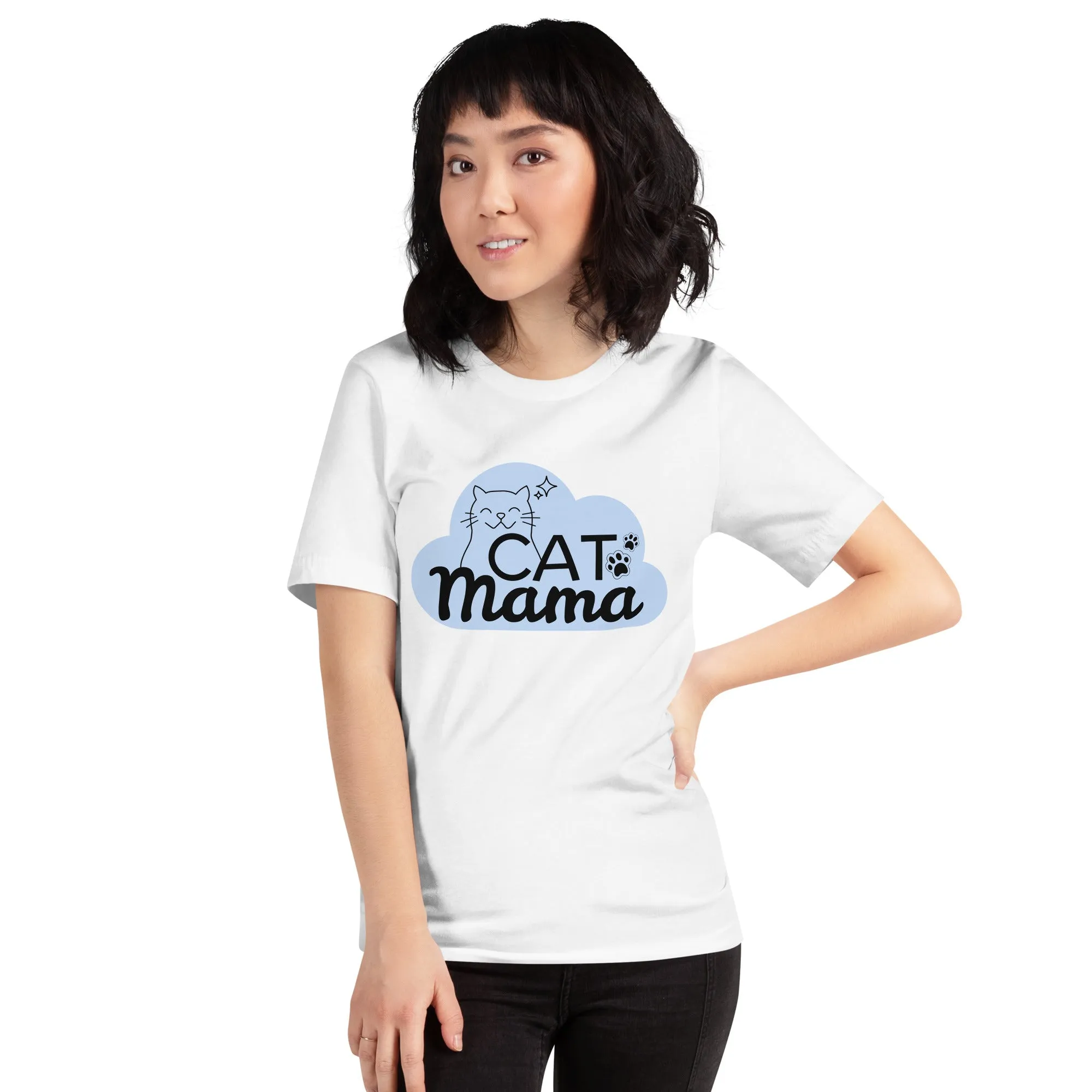 T-Shirts - Cat Mama (Glamourange Pets Staple T-Shirts - Front Print 004 Model)