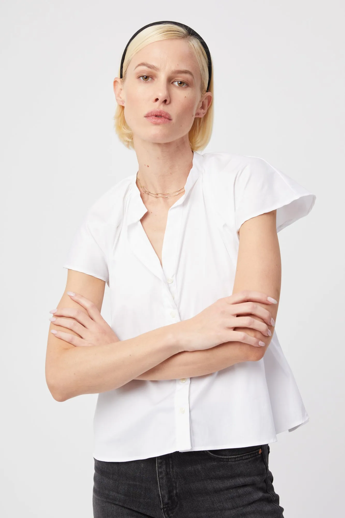 The Flutter Shoulder Short Sleeve Shirt