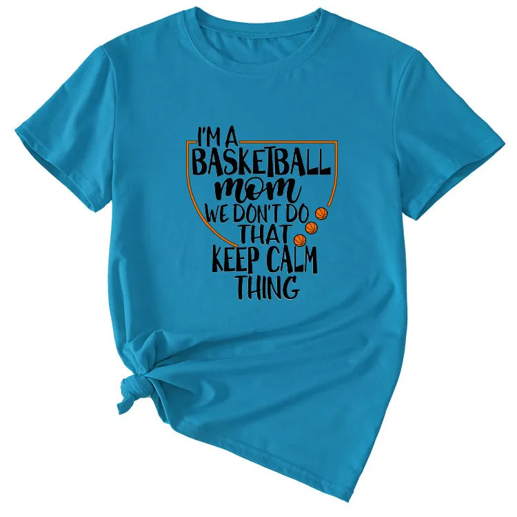 The Letters I'm A Basketball Mom Round Neck Short Sleeves