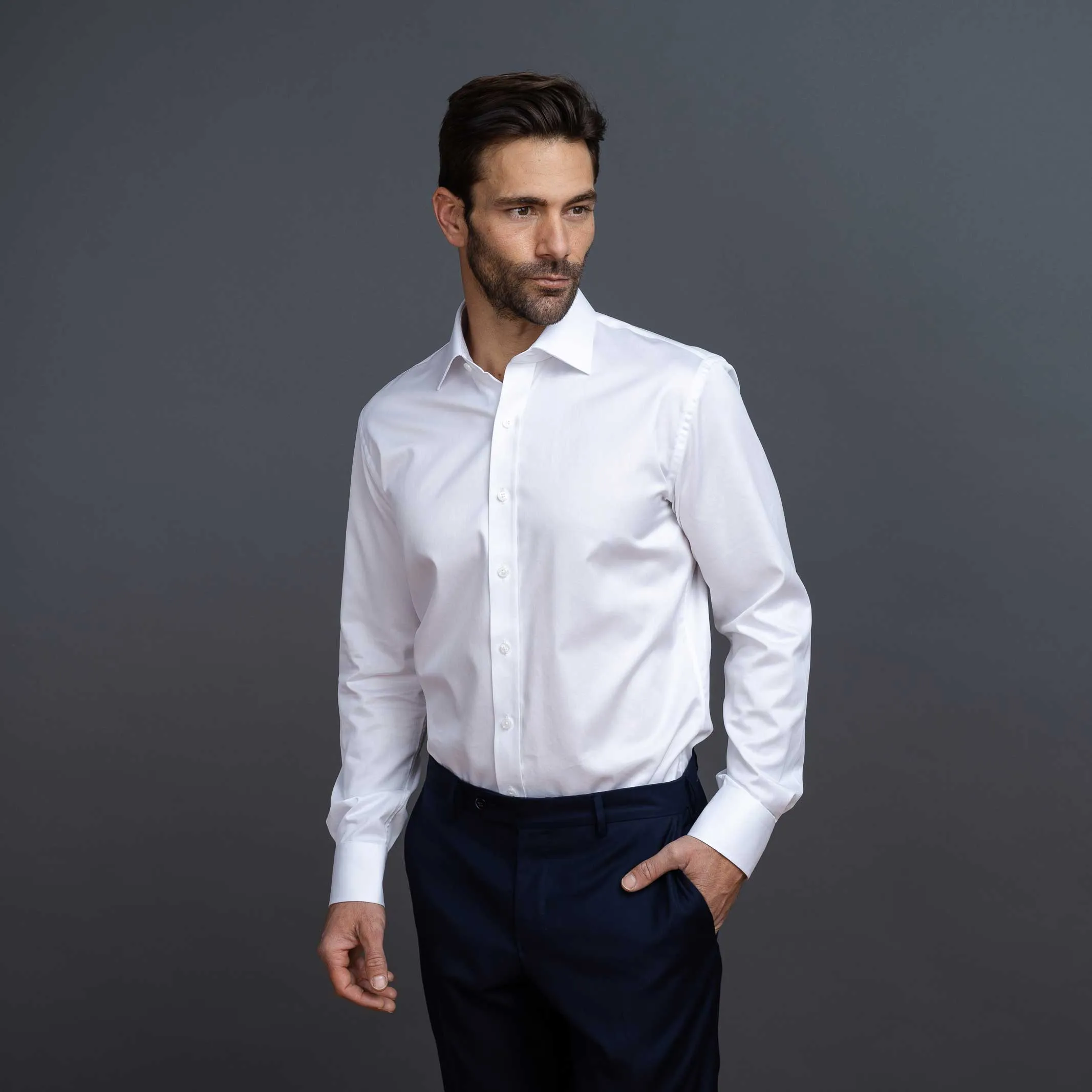 The White Sullivan Non Iron Fine Twill Custom Shirt