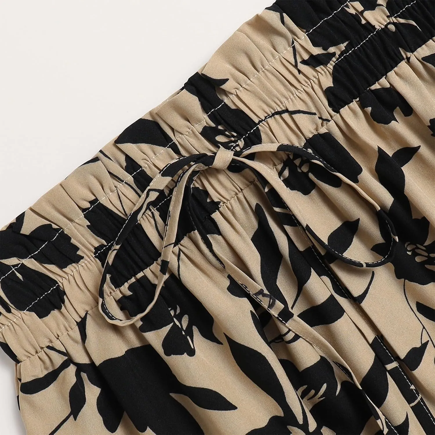 Tiered Maxi Skirts for Women Comfy Ruffle Hem Flowy Swing Elastic High Waisted Summer Cover Ups Long Skorts