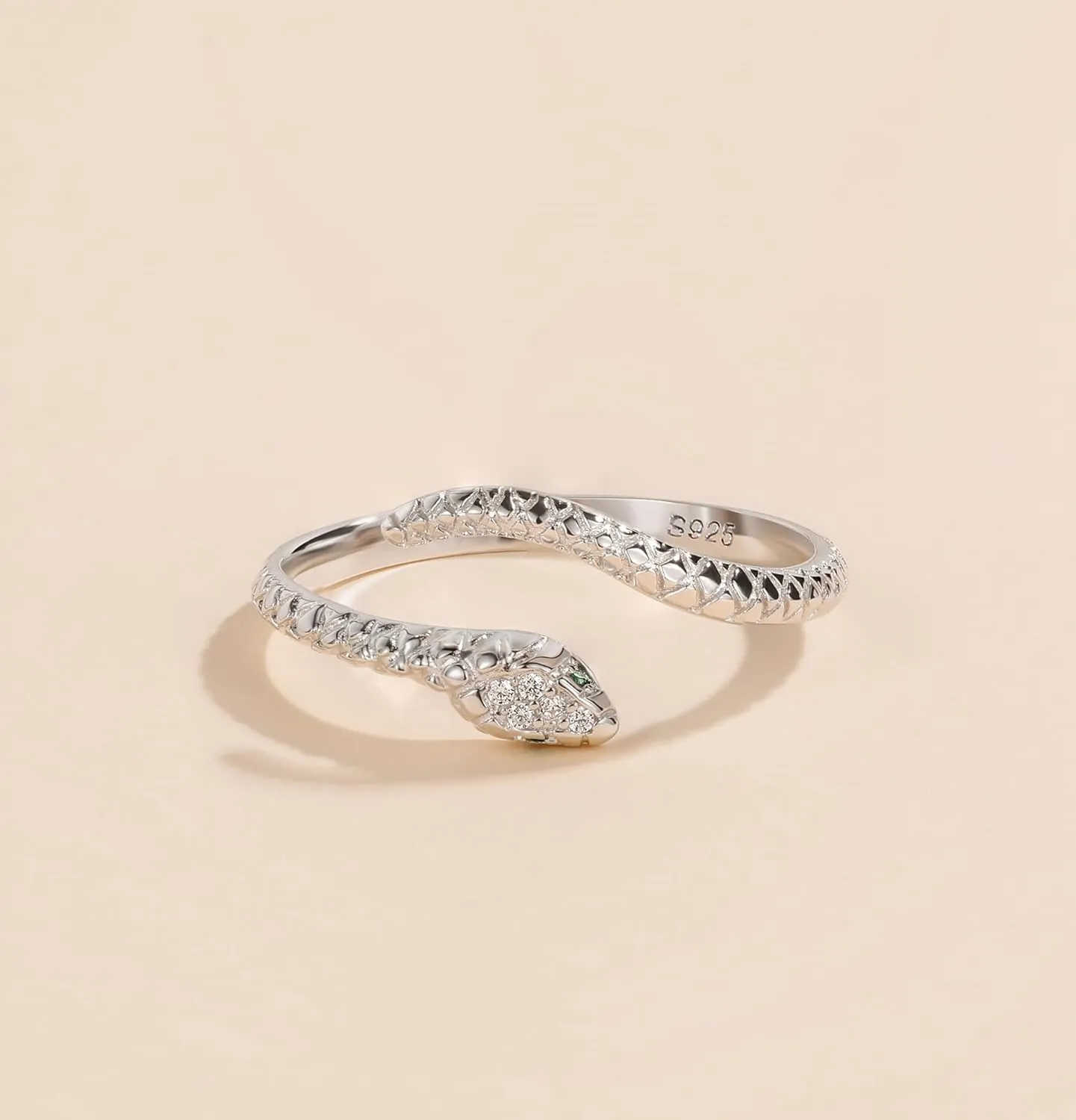 TIGRADE 925 Sterling Silver Adjustable Open Rings Animal Dainty Stacking Rings Cute Ring for Women Eternity Ring Size 5, 7, 10