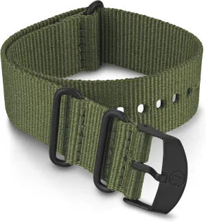 Timex 22mm Fabric Double-Layer Slip-Thru Strap  Black with Black Buckle