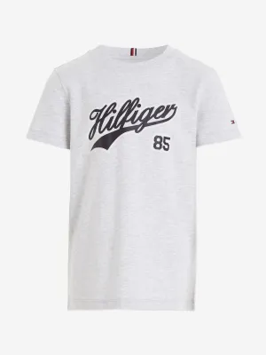 Tommy Hilfiger Boys Logo Script T-Shirt in Ivory