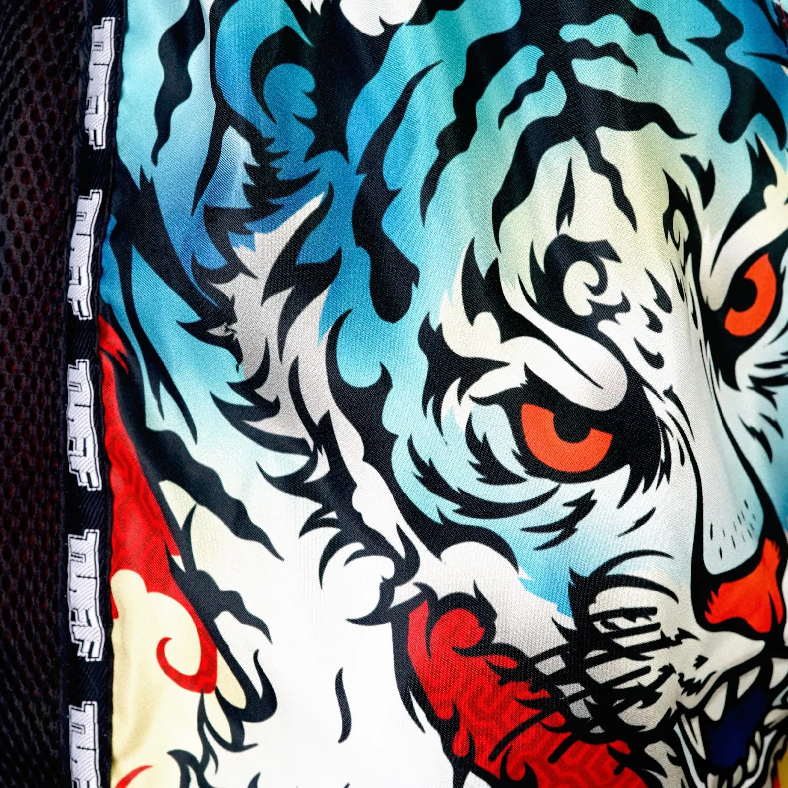 TUFF Muay Thai Boxing Shorts New Retro Style "Red Furious Tiger"