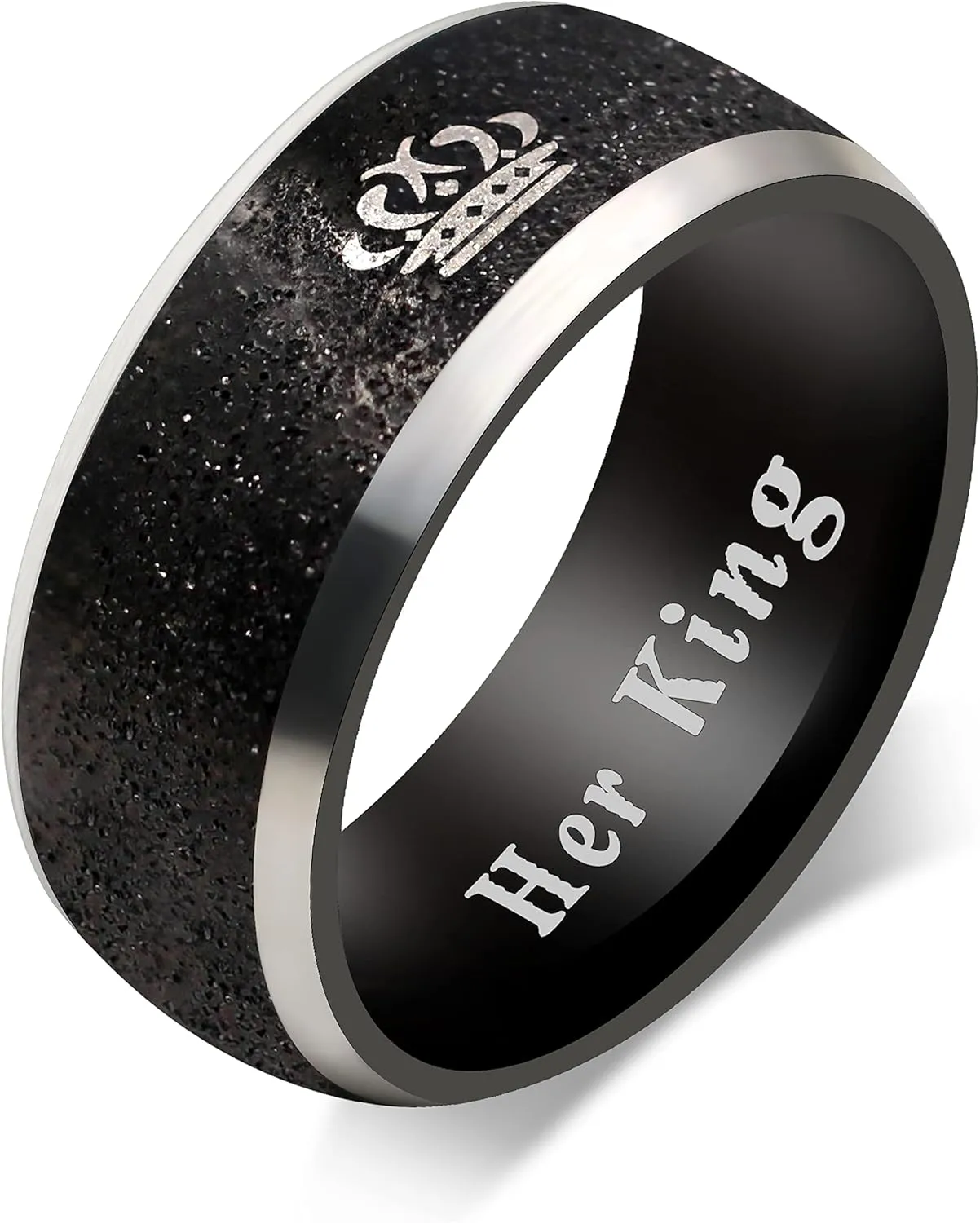 Uloveido Fashion 2-Tones Queen King Rings - Stainless Steel Her King and His Queen Couples Wedding Band Engagement Y1314