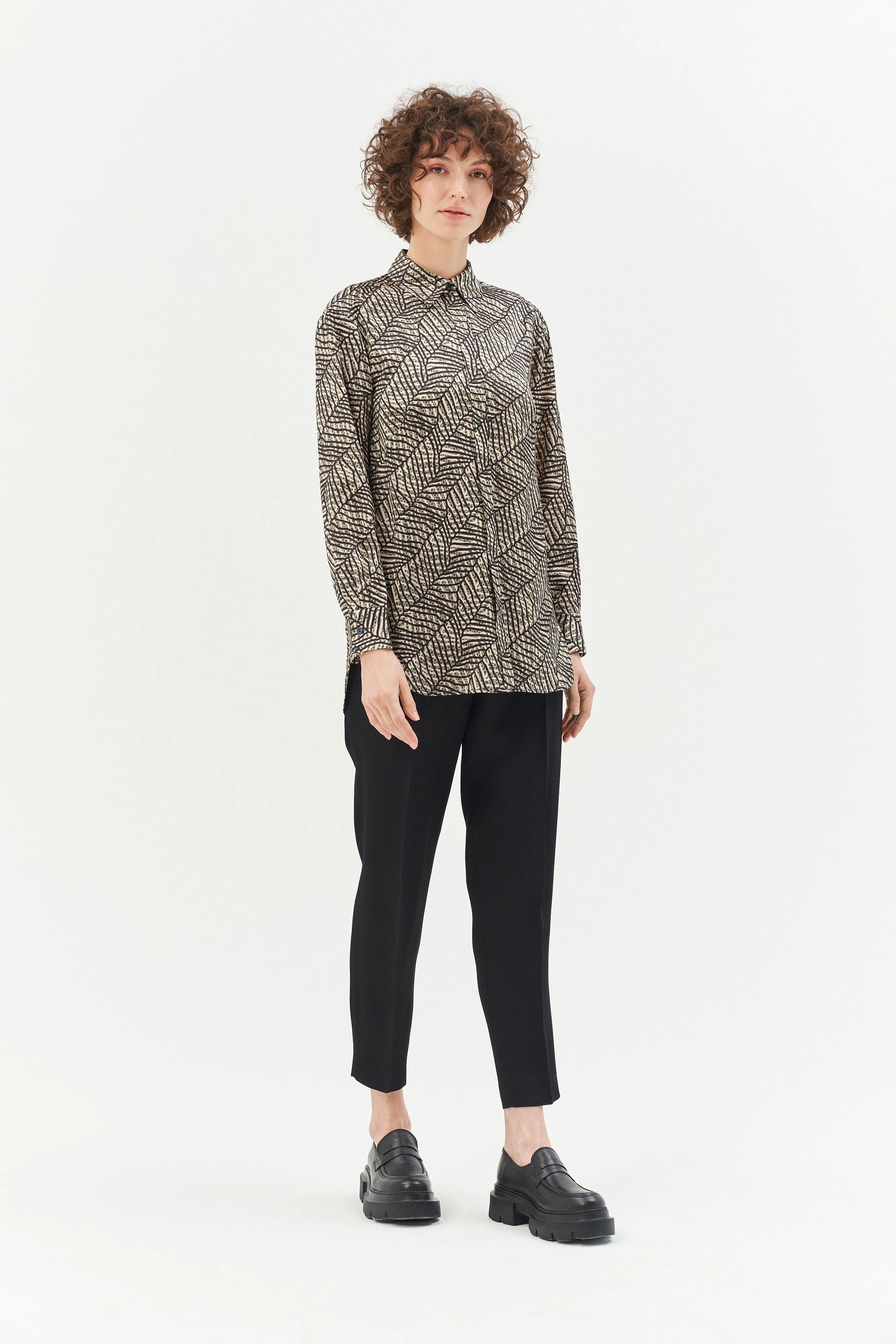 UNIQUE DESIGNER'S BOTANIC PRINT LONG SLEEVE SHIRT