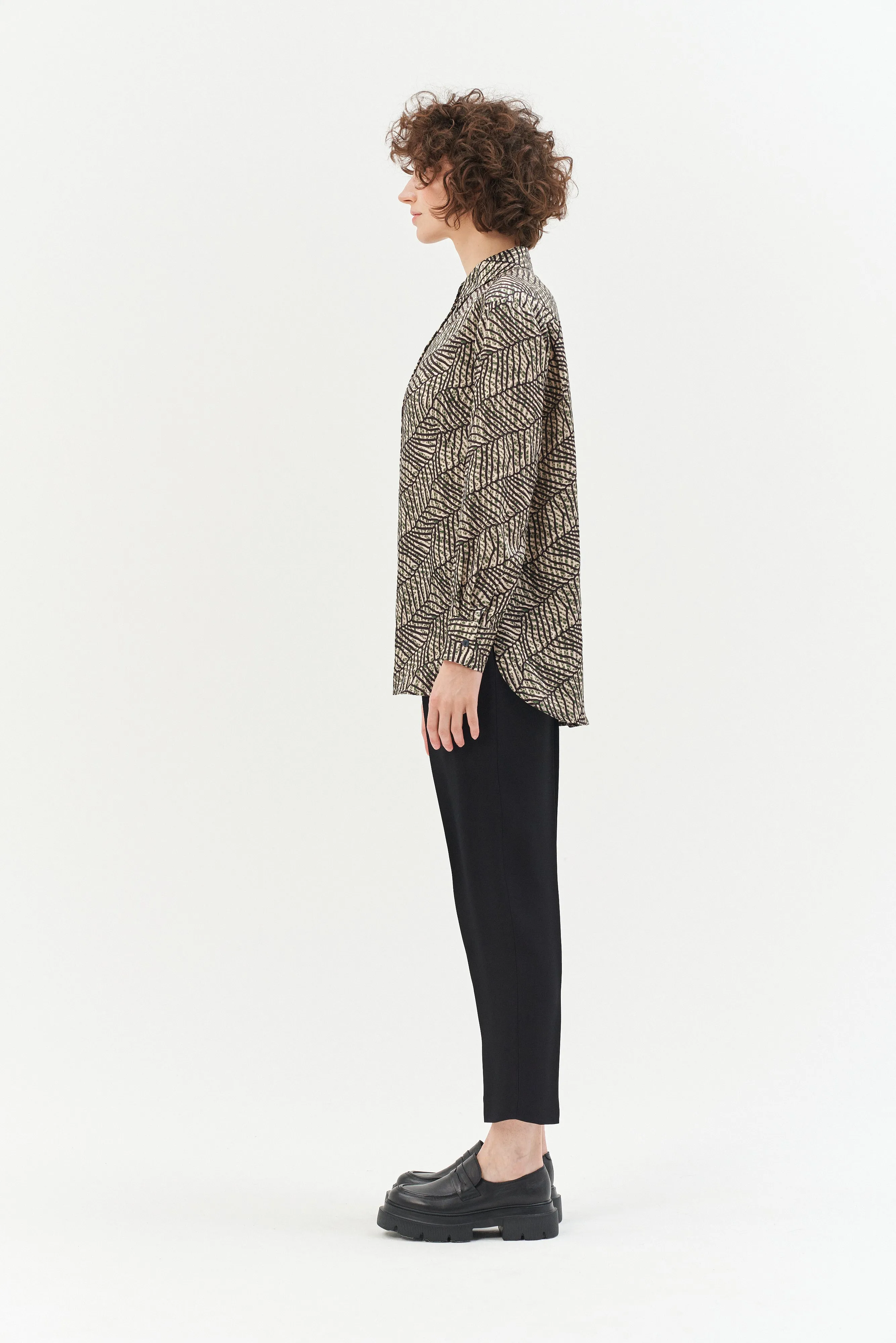 UNIQUE DESIGNER'S BOTANIC PRINT LONG SLEEVE SHIRT