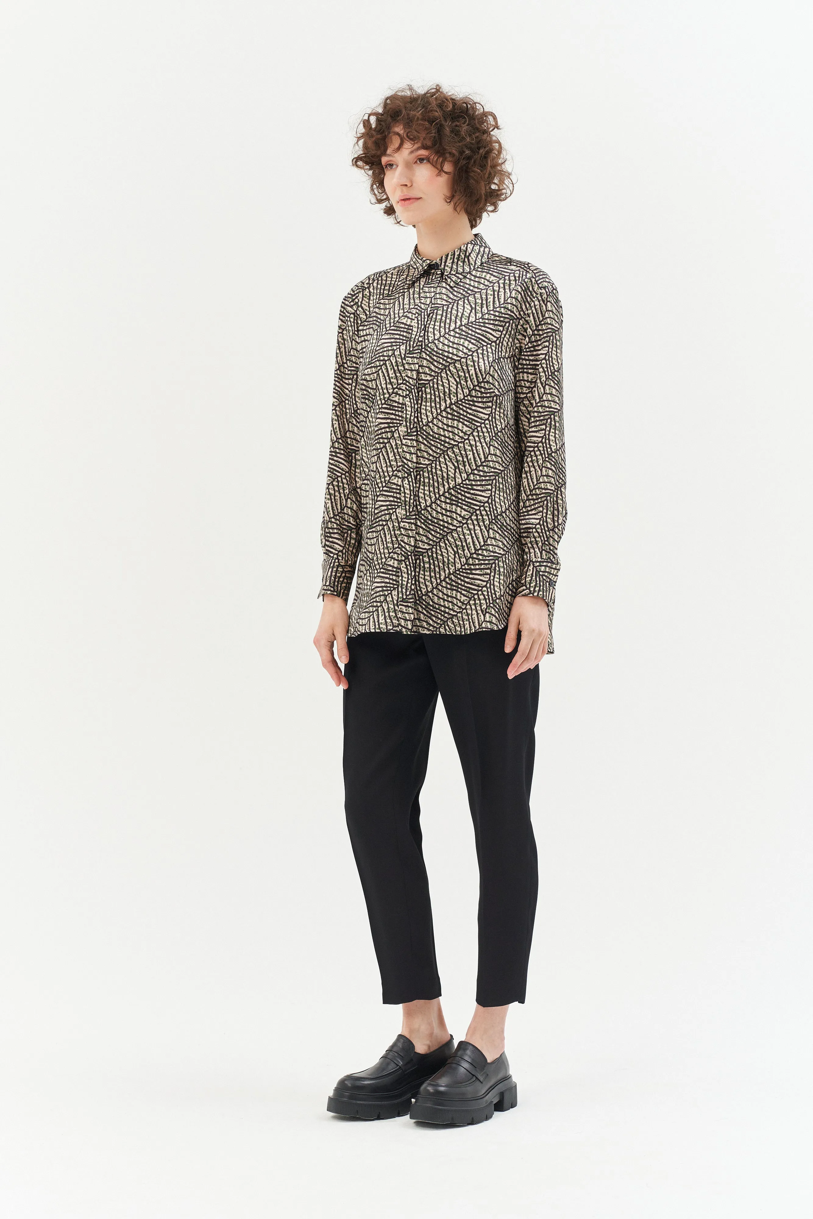 UNIQUE DESIGNER'S BOTANIC PRINT LONG SLEEVE SHIRT