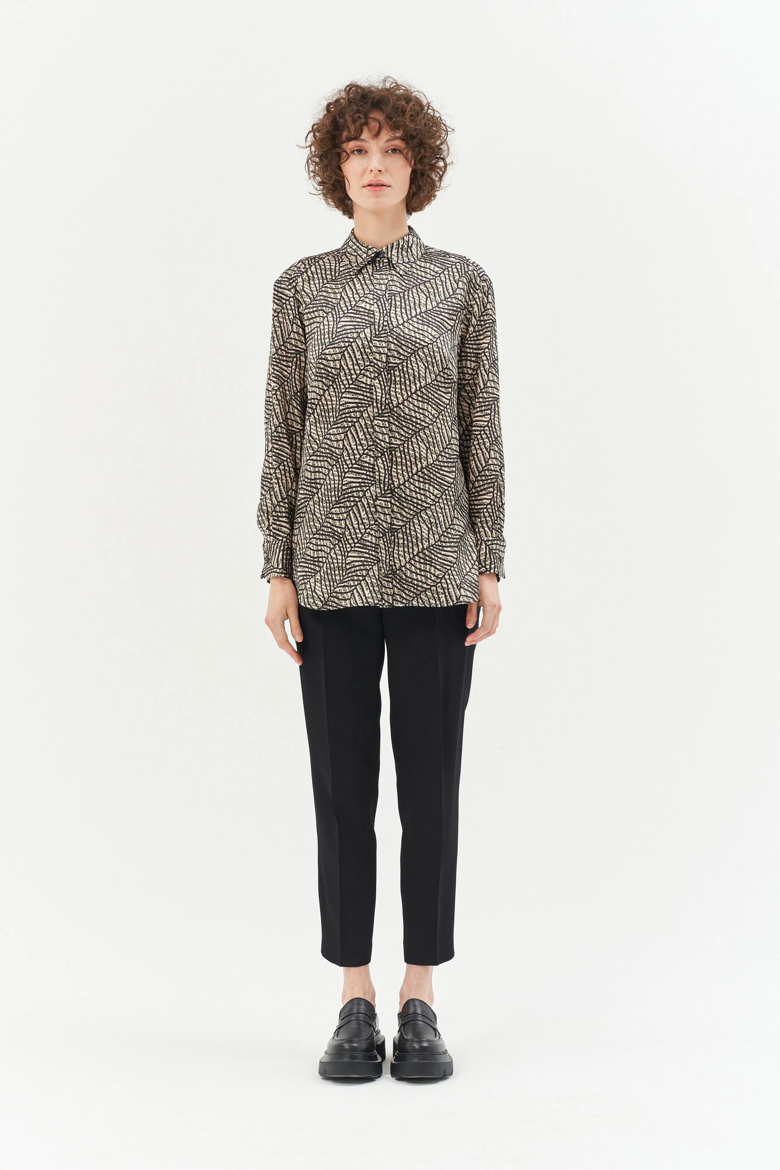 UNIQUE DESIGNER'S BOTANIC PRINT LONG SLEEVE SHIRT