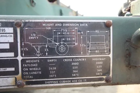US Army M332 Ammo Trailer