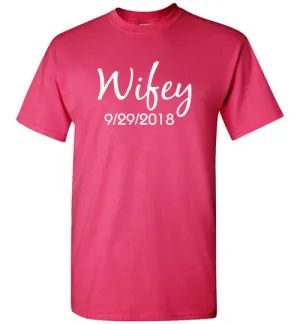 Wedding Style 1, Wifey, Front Print T-Shirt, 12 Colors