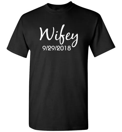 Wedding Style 1, Wifey, Front Print T-Shirt, 12 Colors