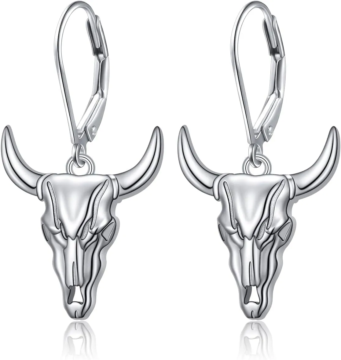 Western Cow Set 925 Sterling Silver Turquoise Cow Skull Earrings/Choker Necklace Cowgirl Boot Dangle Earrings Cowgirl Cowboy Jewelry Set Bohemian Jewelry Gift for Women Men