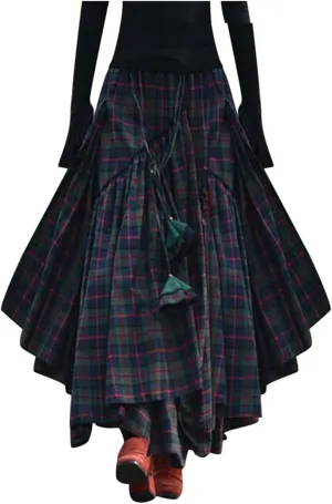 Womans Skirt Women's Midi Skirt Summer Pleated Flowy Elastic High Waisted Skirts with Pockets Boho Skirts for
