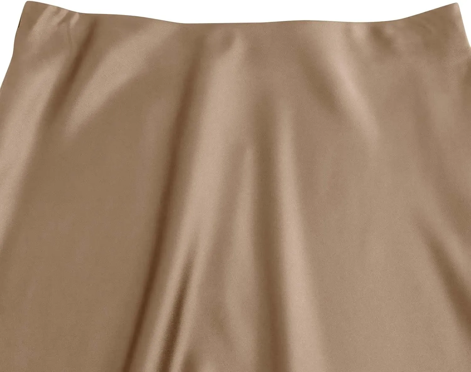 Women Satin Basic Midi Skirt Bodycon High Waist Pencil Skirts Elegant Casual Slim Fit Work Skirt for Going Out
