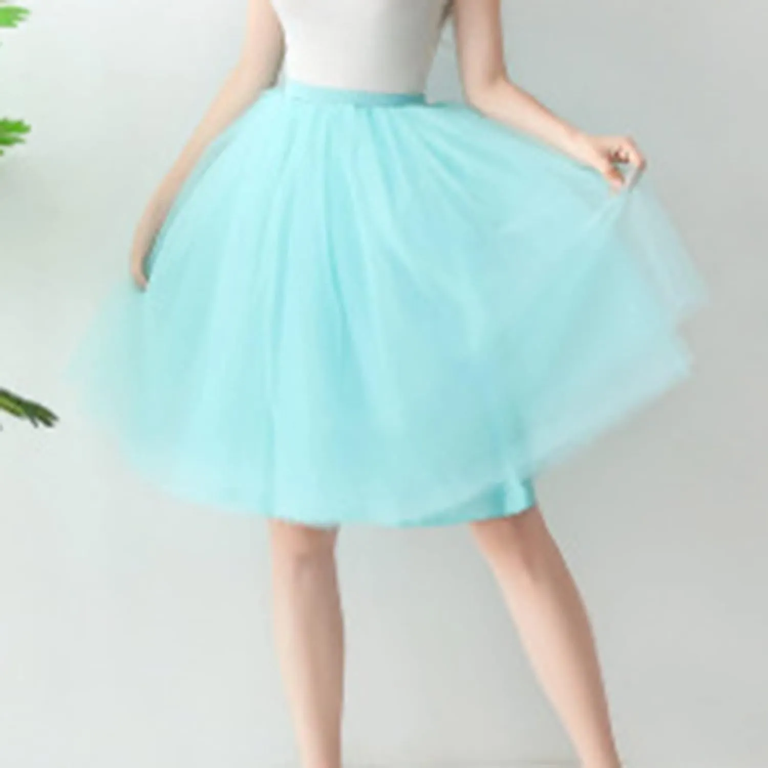 Women's A-Line High Waisted Midi Skirt Women's Tulle Skirt Short Gown Ballet Dance Dress Evening Hoop Skirt