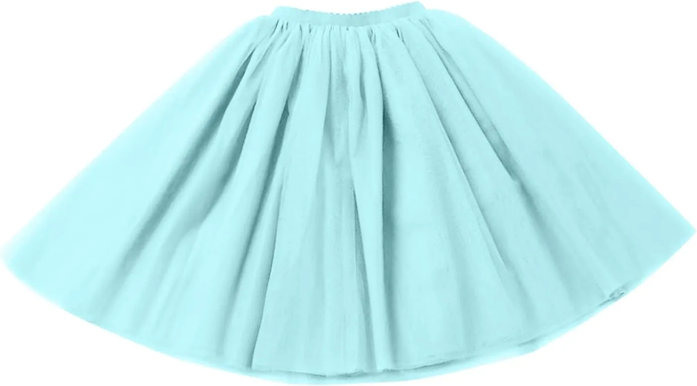 Women's A-Line High Waisted Midi Skirt Women's Tulle Skirt Short Gown Ballet Dance Dress Evening Hoop Skirt
