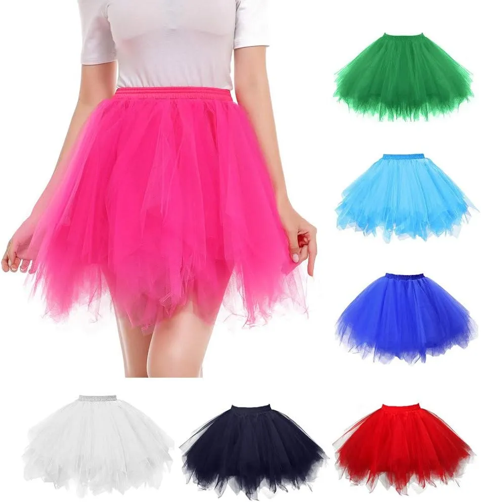Women's A-Line High Waisted Midi Skirt Women's Tulle Skirts Ruffle Solid Layer Skirts Elastic High Waist Beach
