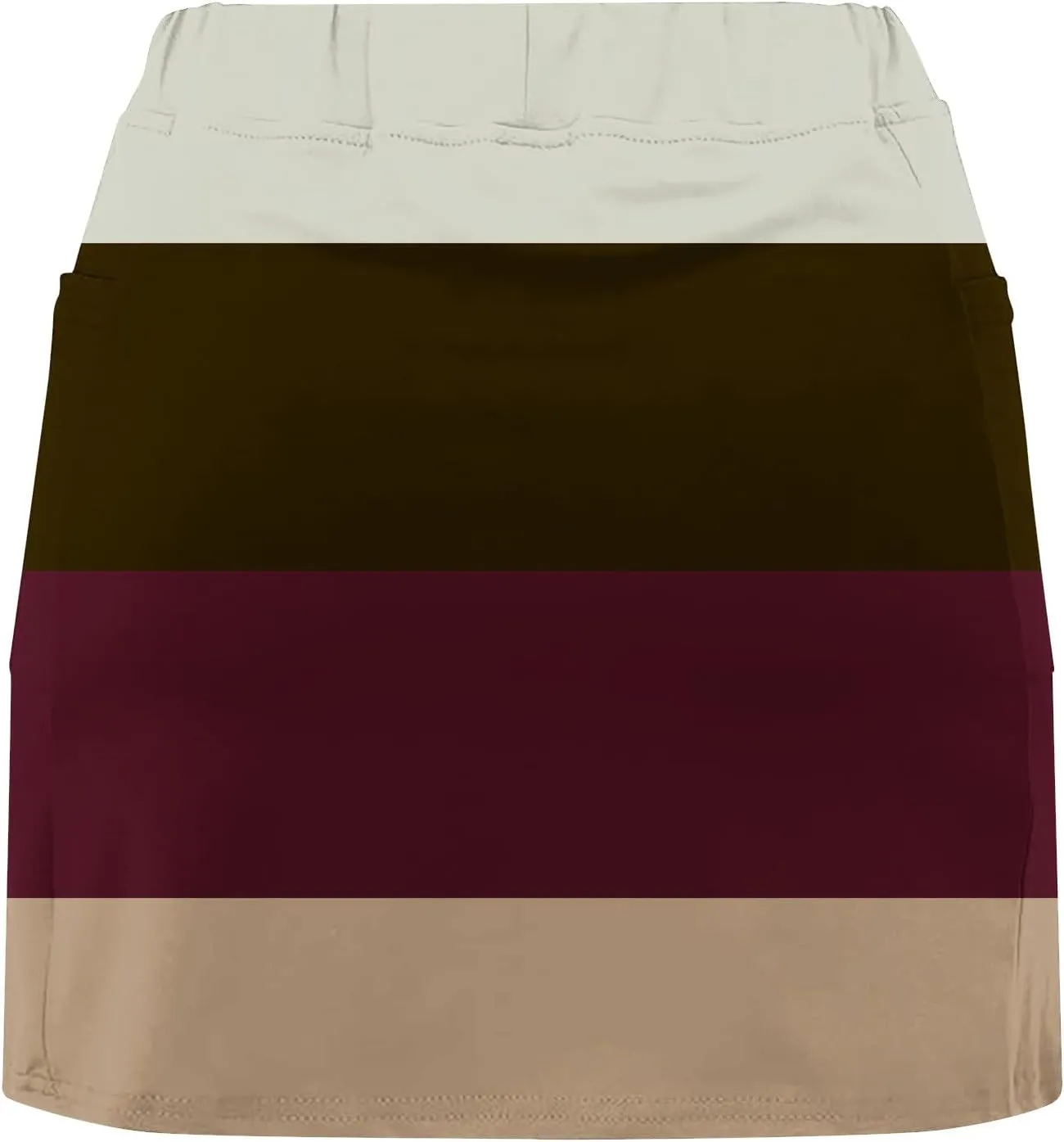 Women's Athletic Skorts Trendy High Waist Color Block Golf Skirt with Built-in Shorts Summer Running Skirts Pants