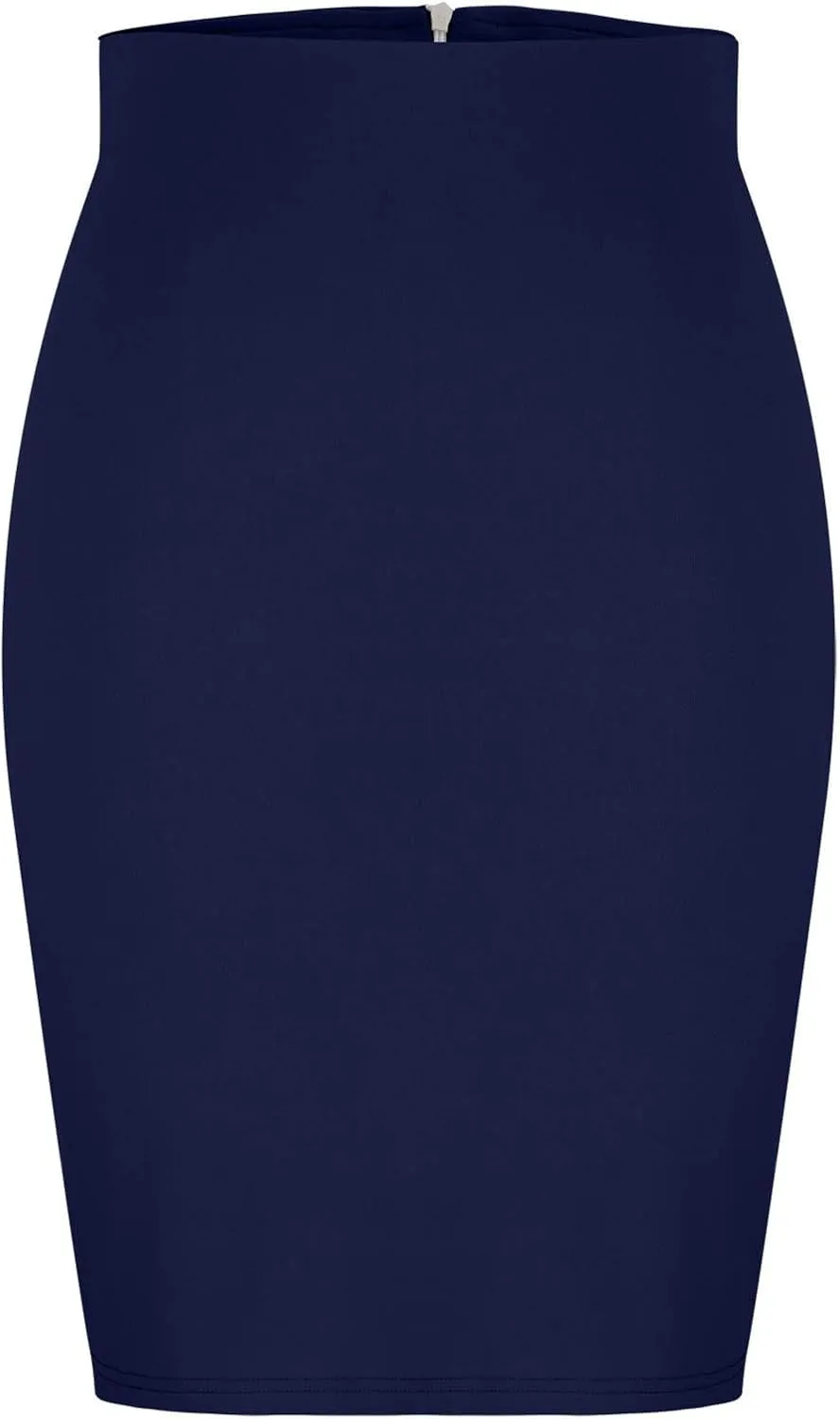 Womens Basic Pencil Skirt Knee Length Office Midi Bodycon High Waist Solid Color Dress Summer Casual Split Skirts