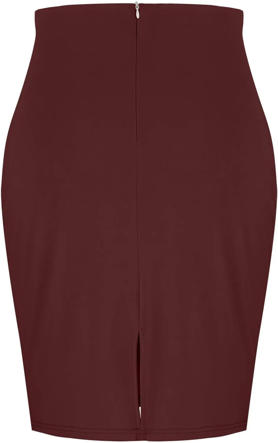 Womens Basic Pencil Skirt Knee Length Office Midi Bodycon High Waist Solid Color Dress Summer Casual Split Skirts