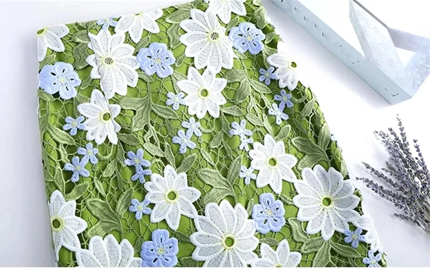 Women's Elegant Hollow Out Flower Lace Midi Skirt Holiday 2025 Summer Floral Embroidered Skirt