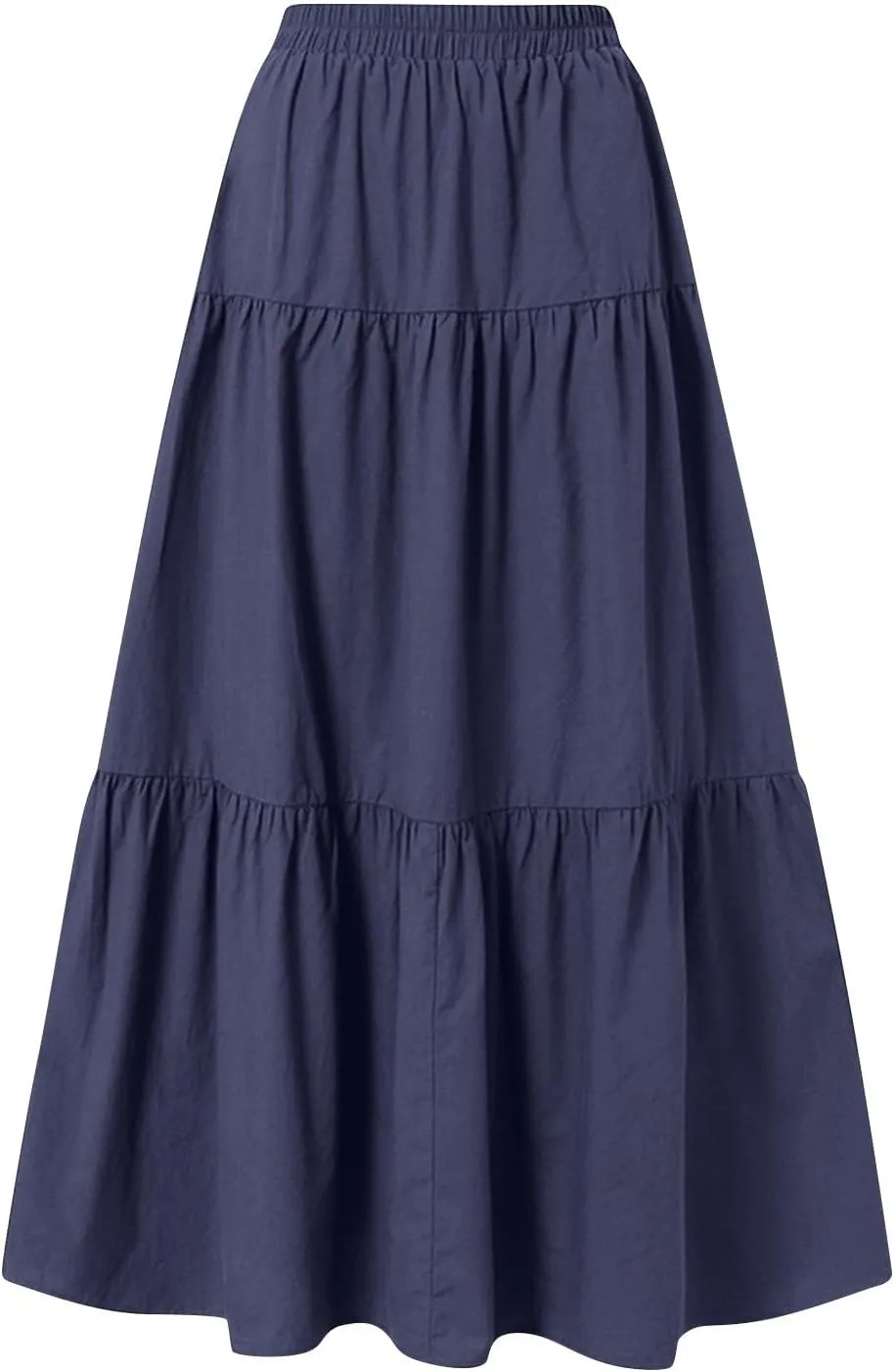 Women's Flowy Flared Ruffle Boho Long Skirt Casual a-line Bow tie Loose Trendy Summer Maxi Skirt for Women Vacation