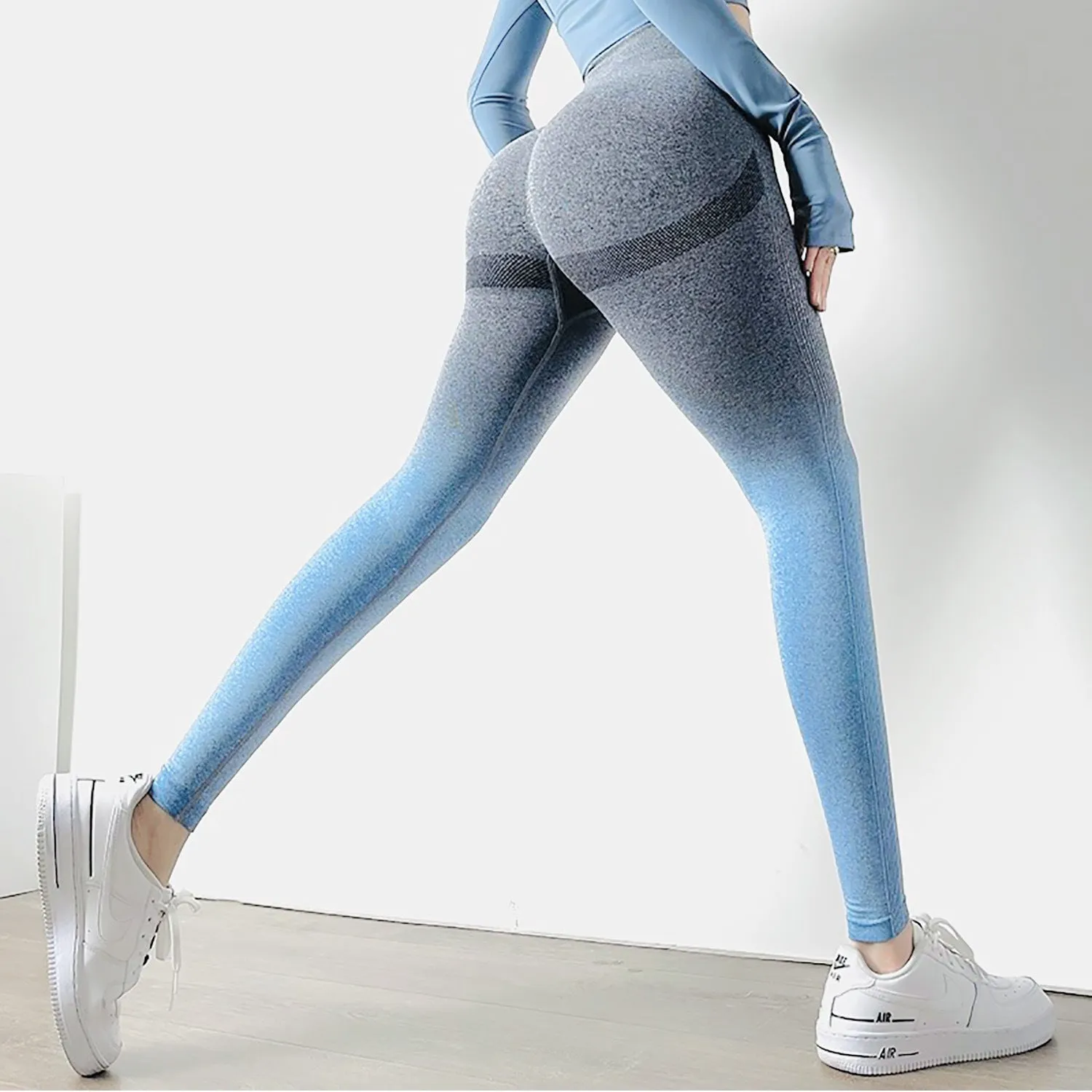 Women's Gradient Color High Waist Breathable Stretch Yoga Pants